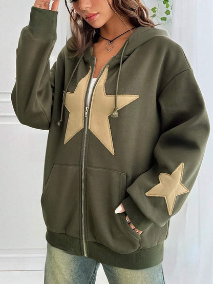 Veste cardigan à capuche pour femme, coupe ample