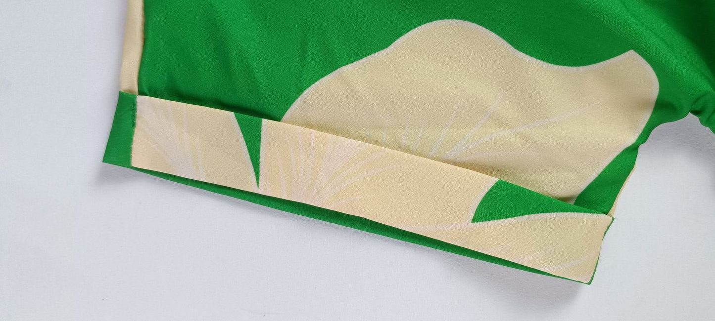 Robe chemisier midi drapée à nouer