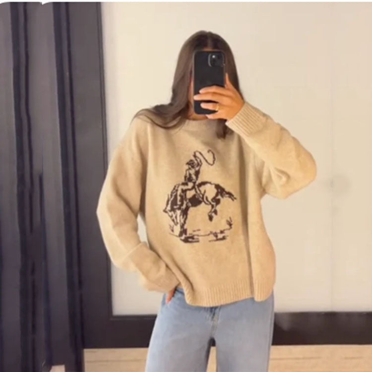 Pull Décontracté à Col Rond