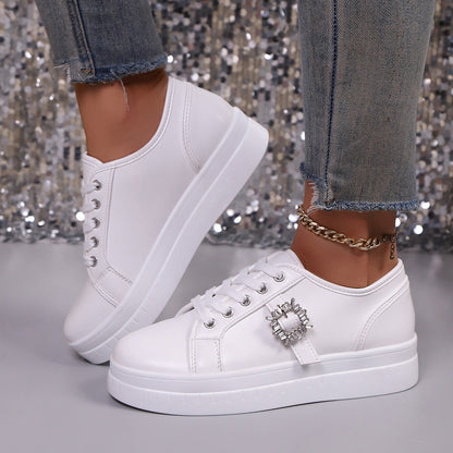 Sneakers métallisées à bijou