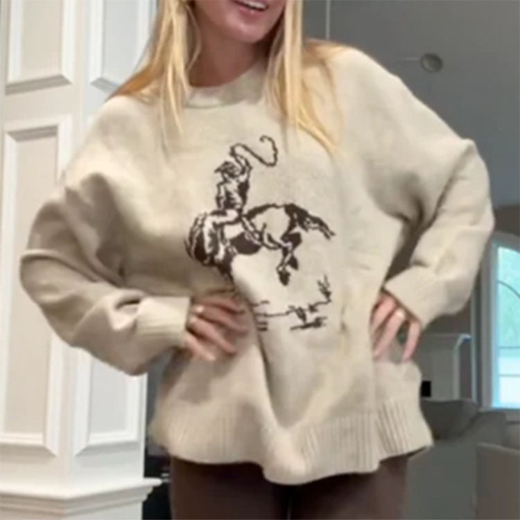 Pull Décontracté à Col Rond