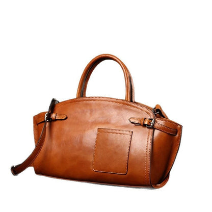 Sac bandoulière zippé en cuir pour femme
