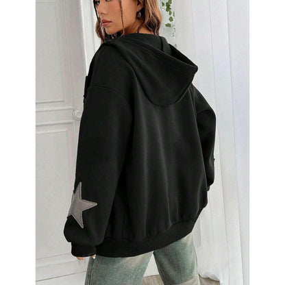 Veste cardigan à capuche pour femme, coupe ample