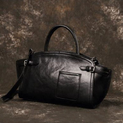 Sac bandoulière zippé en cuir pour femme