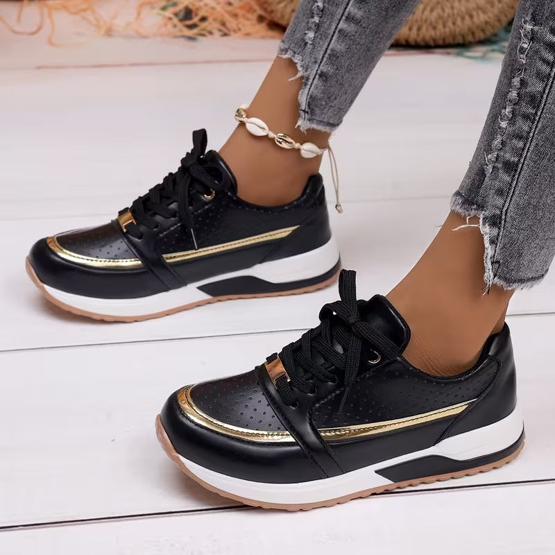 Sneakers casual à sequins semelle plateforme