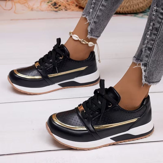 Sneakers casual à sequins semelle plateforme