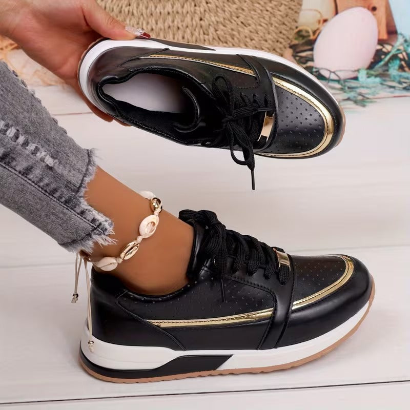 Sneakers casual à sequins semelle plateforme