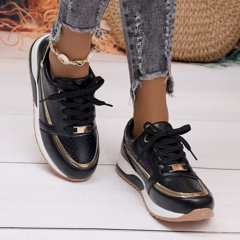 Sneakers casual à sequins semelle plateforme